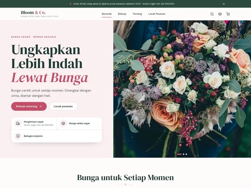 Pratinjau template Bloom